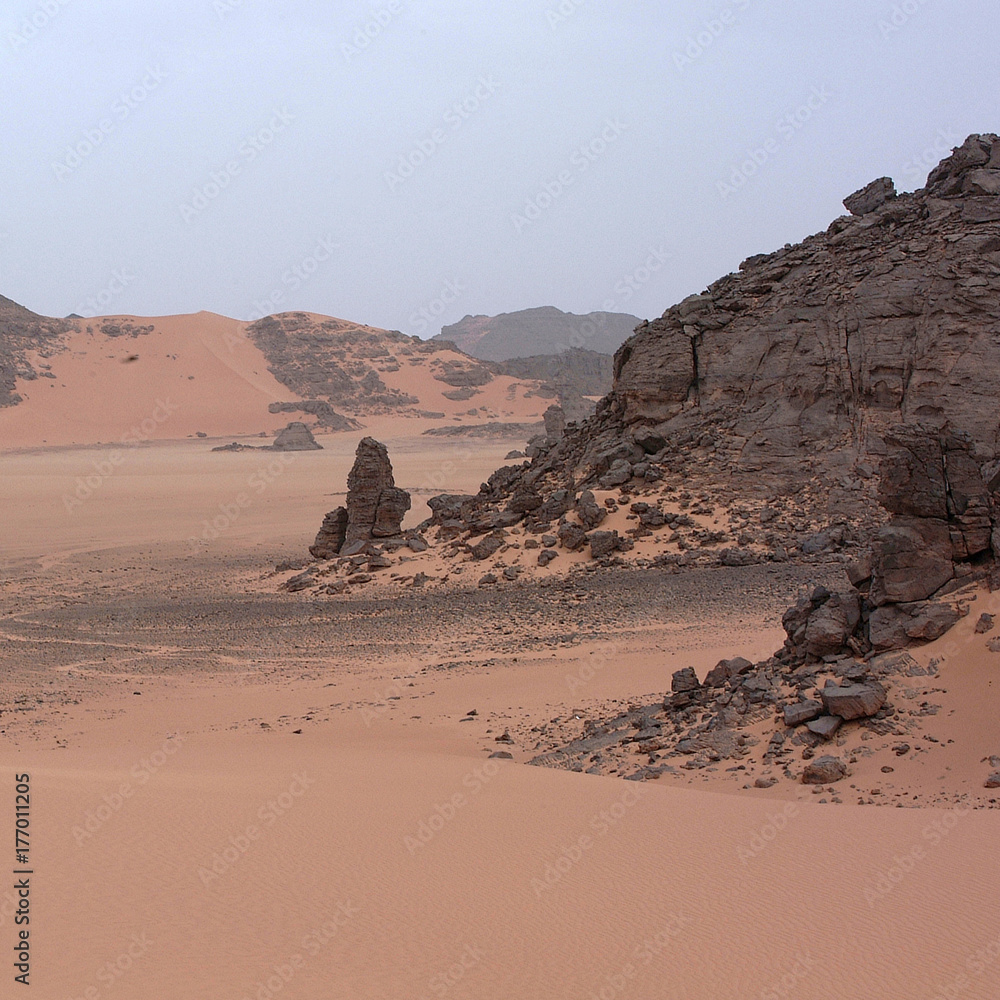 Ubari Desert, Libya - May 04, 2002 : View of Ubari Desert