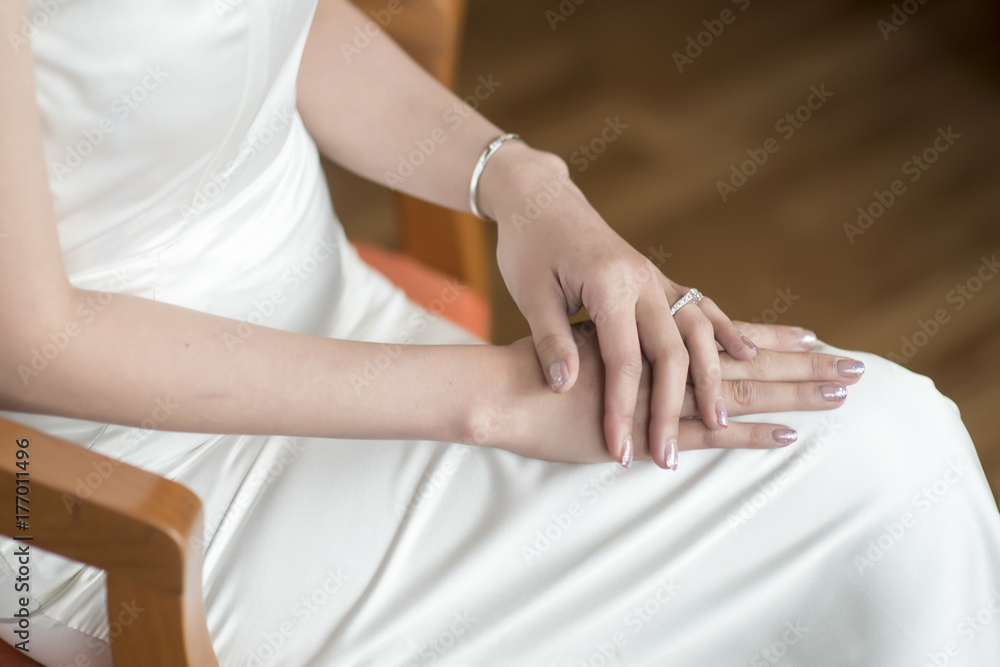 wedding hand bride and groom