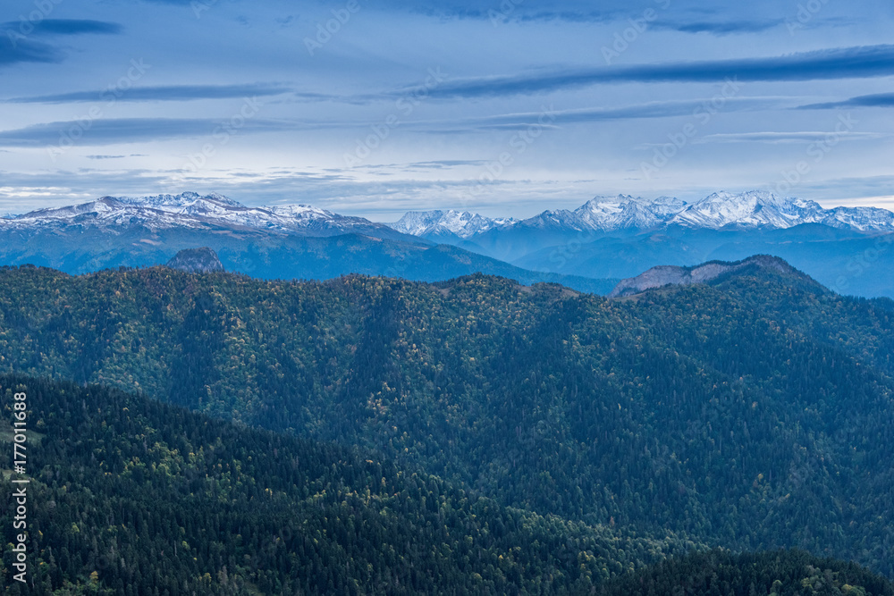 Snow peaks of Caucasus Mountains Snow peaks of Caucasus Mountains