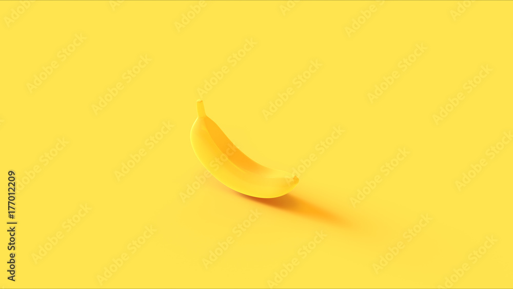 Yellow banana on a yellow background