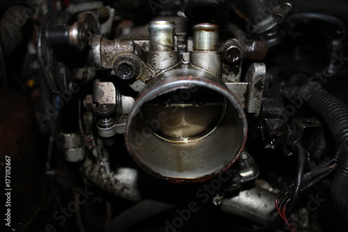 repair of motor-car engine centre