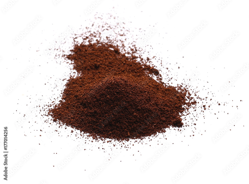 Instant coffee, pile of powdered isolated on white background Instant coffee, pile of powdered isolated on white background