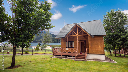 Cottage House And Lake Mountain View