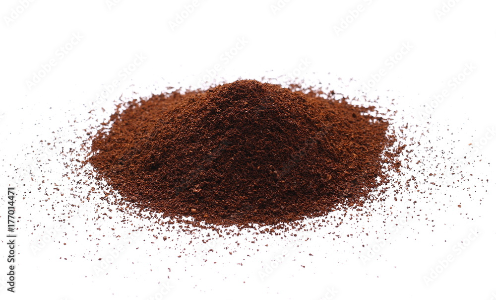 Instant coffee, pile of powdered isolated on white background Instant coffee, pile of powdered isolated on white background