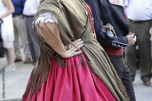 Detail of one of the folk costume of Valencia (Spain)