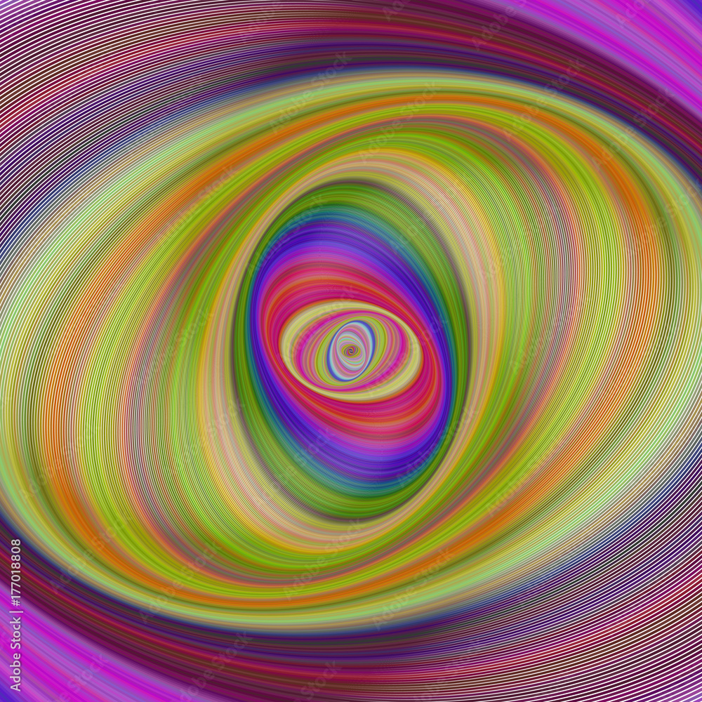 Abstract multicolored hypnotic fractal background from elliptical curves