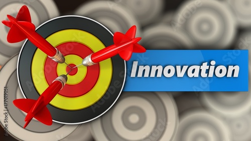 3d round target with innovation sign photo