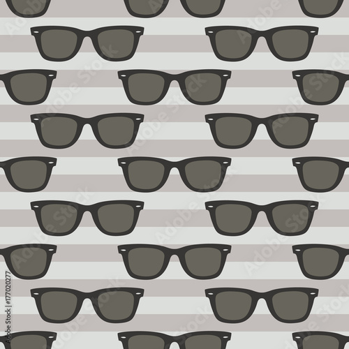 Classic glasses pattern, Seamless vector illustration, striped background