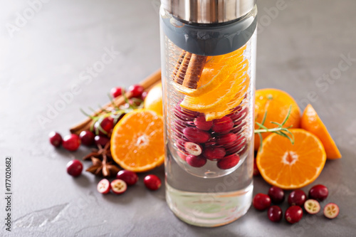 Winter or fall refreshing infused water