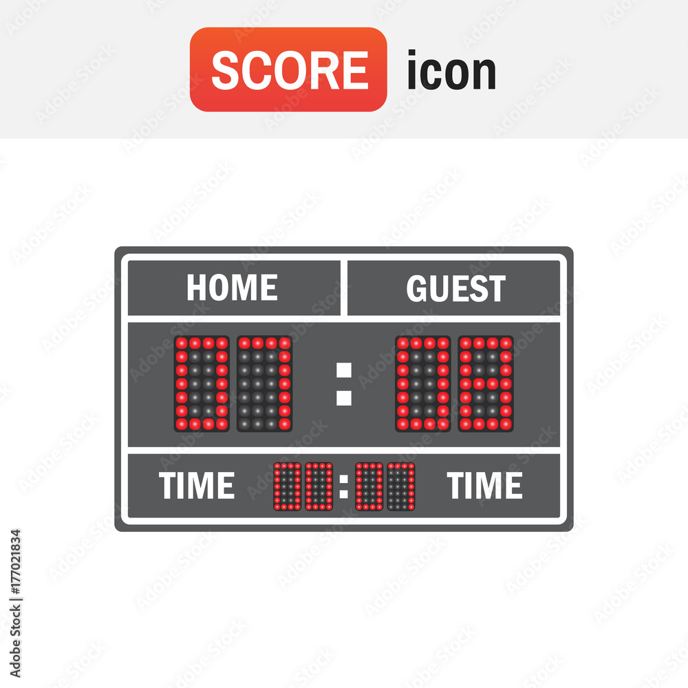 scoreboard hockey editable. Vector illustration of a LED hockey scoreboard