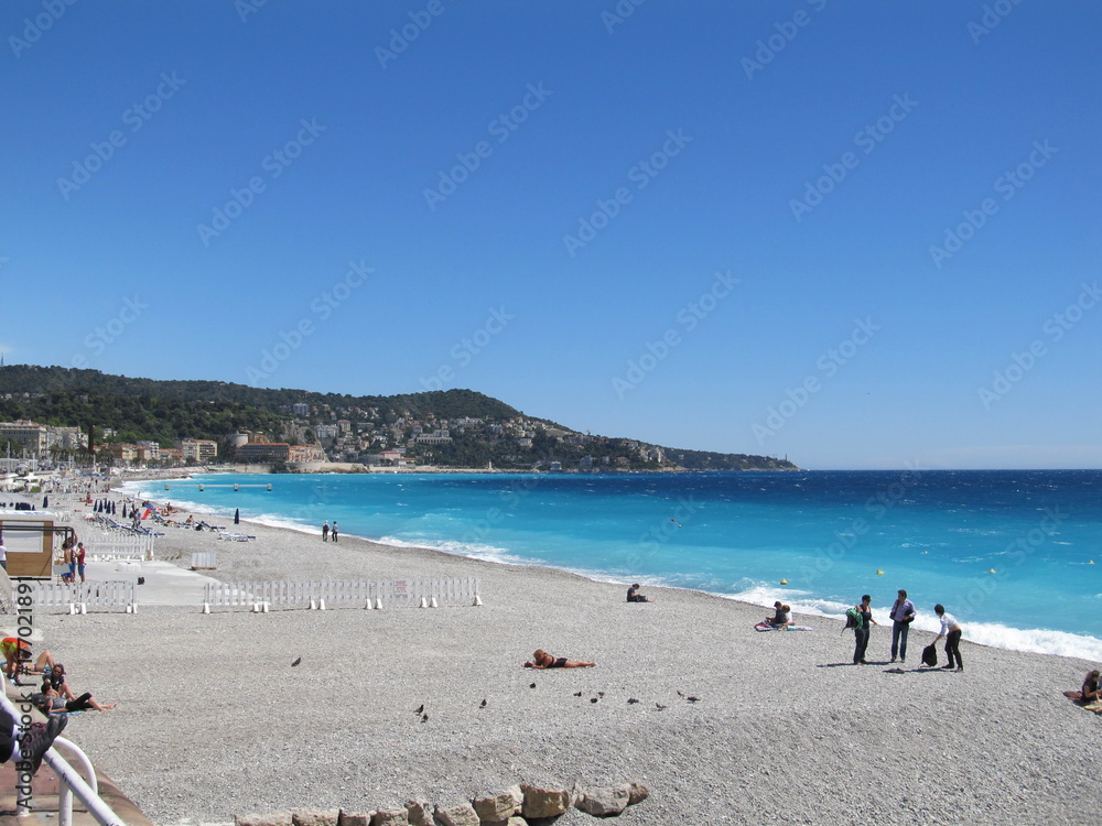 Mediterranean coast in Nice, France