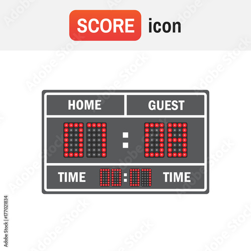 scoreboard hockey editable. Vector illustration of a LED hockey scoreboard