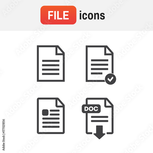File Icons. File Icons line style illustration