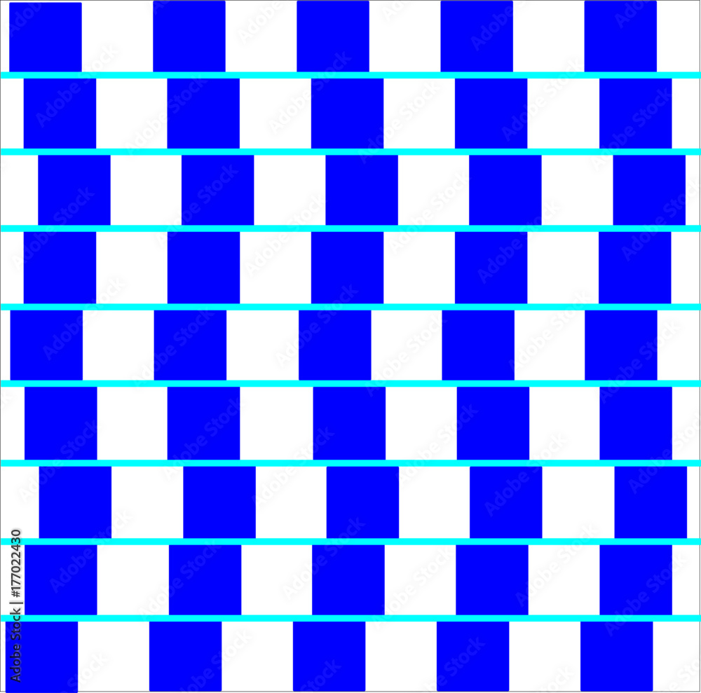Parallel line optical illusion in blue Parallel line optical illusion in blue