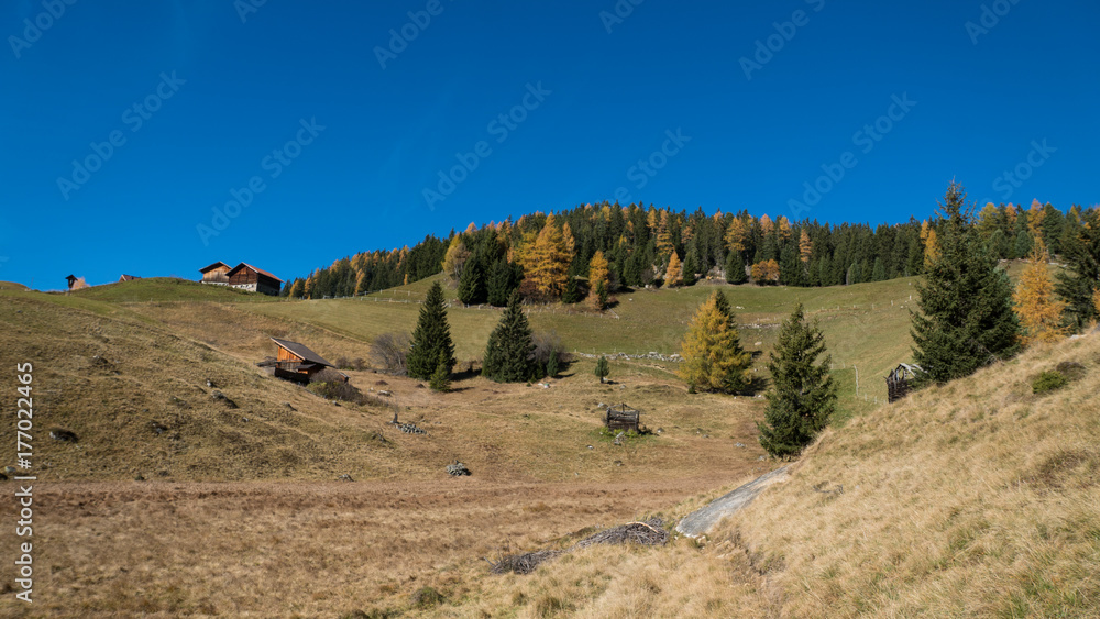 herbstliche Landschaft mit Bauernhof