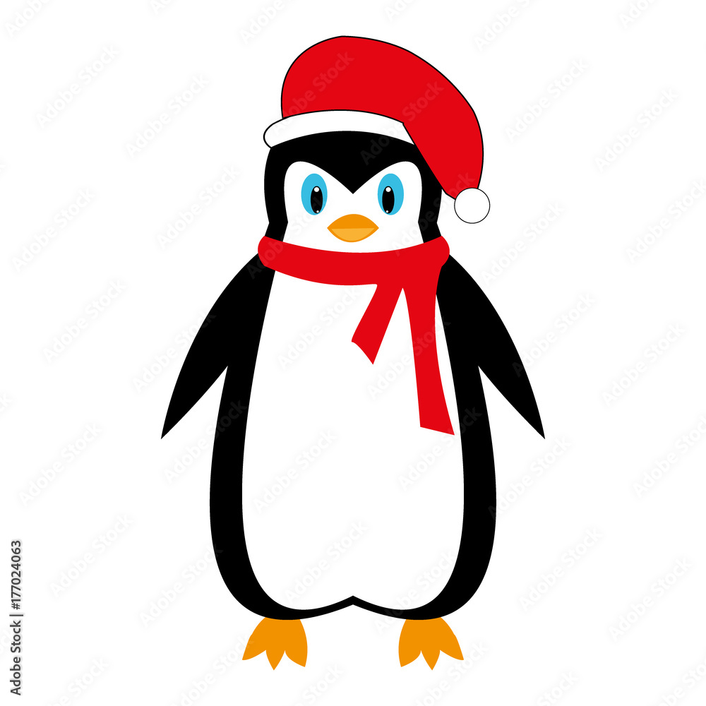 Obraz premium Cartoon New Year's penguin