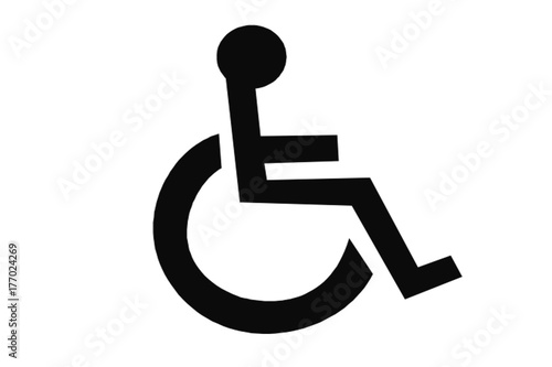 disability disabled person on wheelchair or invalid chair on white background photo
