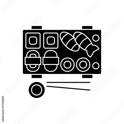 sushi icon, illustration, vector sign on isolated background