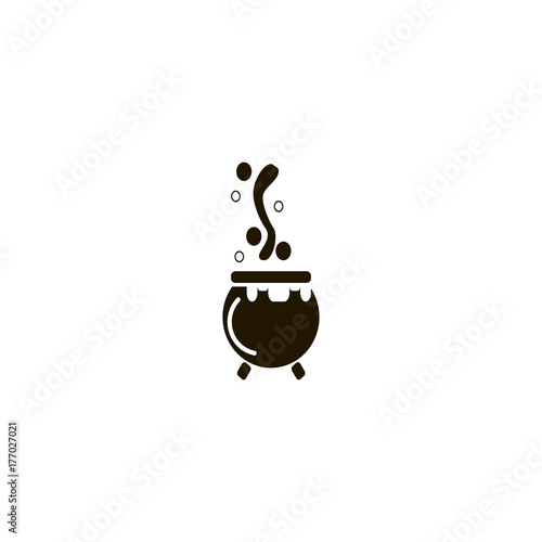 Halloween caldron icon. flat design