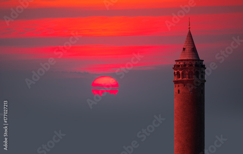 Galata Tower, Galata Bridge, Karakoy district and Golden Horn at morning, istanbul - Turkey