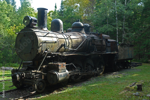 Old train in the woods
