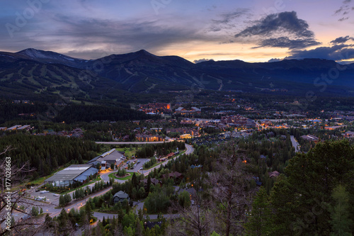 The sun sets over Breckenridge, Colorado