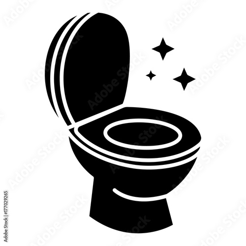 toilet clean cleaning icon, illustration, vector sign on isolated background