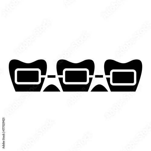 tooth braces icon, illustration, vector sign on isolated background