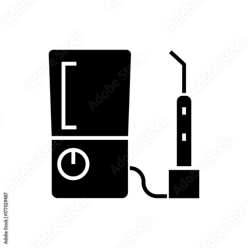 tooth drilling machine icon, illustration, vector sign on isolated background