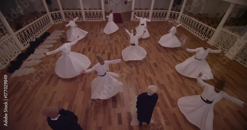 whirling dervishes in place of worship in Istanbul
