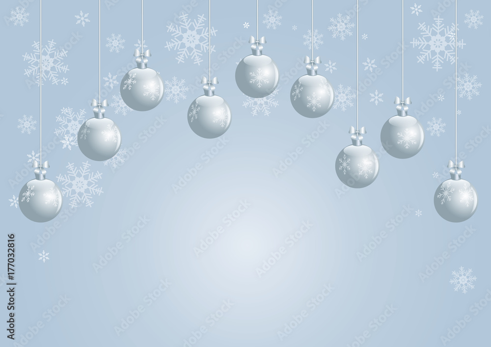 blue background with Christmas balls blue background with Christmas balls