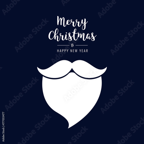 santa beard christmas text greetings blue background