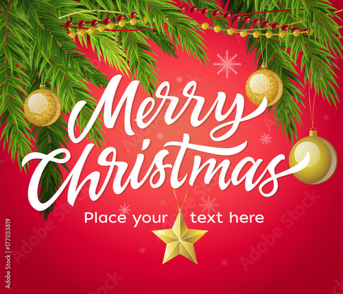 Merry Christmas - modern vector illustration with place for text © Boyko.Pictures