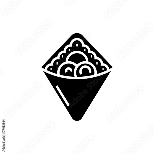 wrap - fast food - doner kebab - toast  icon, illustration, vector sign on isolated background
