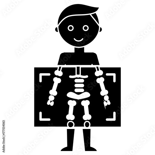 x ray - medical diagnostics man  icon, illustration, vector sign on isolated background