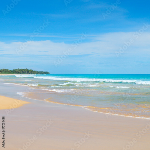 Beautiful ocean  long sandy beach