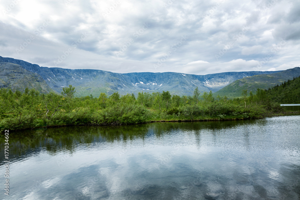 Lake in the mountains, beautiful scenery Lake in the mountains, beautiful scenery