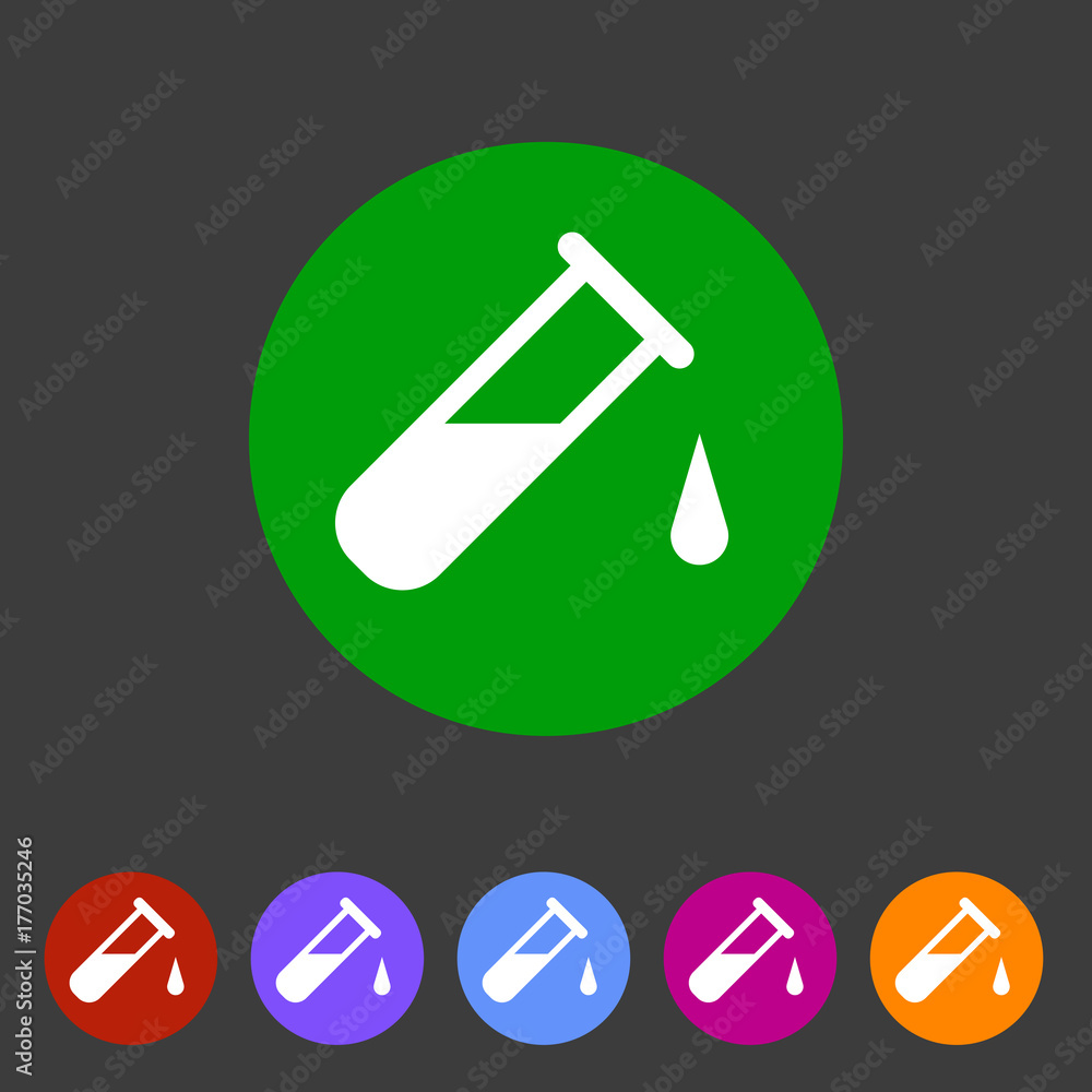 Test tube glass icon flat web sign symbol logo label Test tube glass icon flat web sign symbol logo label
