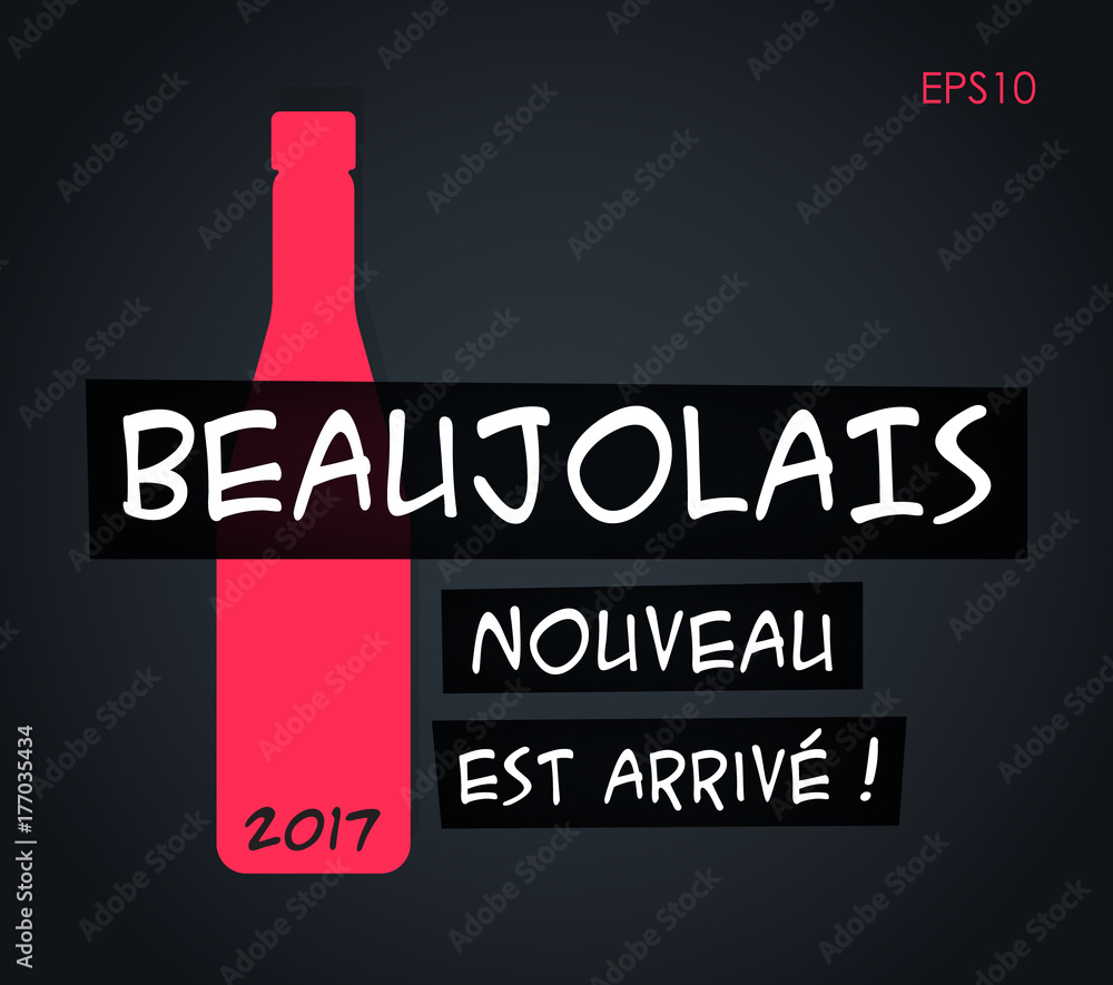Beaujolais nouveau day (French festival) concept flat design Beaujolais nouveau day (French festival) concept flat design