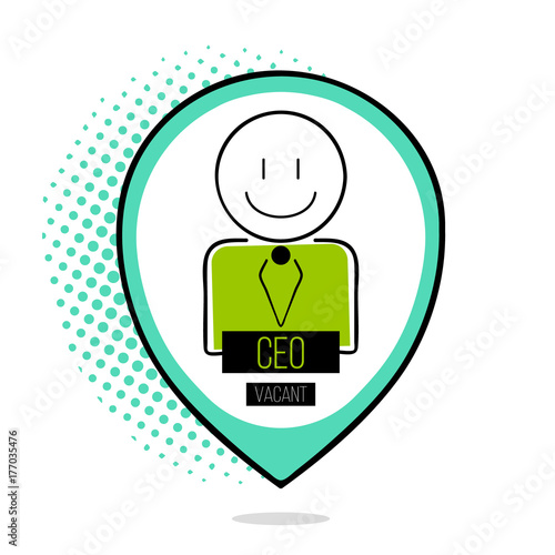 Vacancy / open position / job opening concept illustration. Job hunting. CEO position.