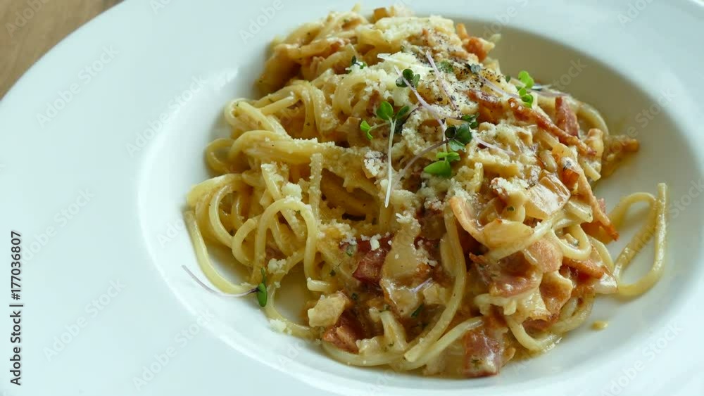 Spaghetti carbonara with crispy bacon
Spaghetti carbonara with crispy bacon