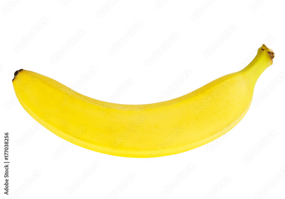 Ripe banana on a white background