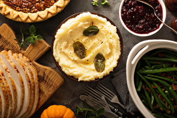 Mashed potatoes with butter and sage