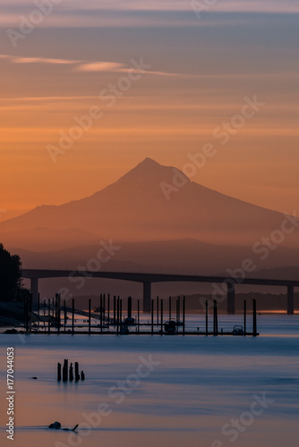 Long exposure autumn sunrise on the river