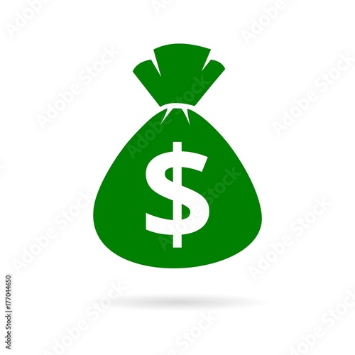 Money bag sign icon. Dollar USD currency symbol 