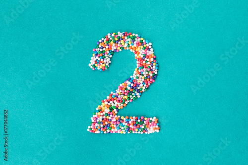 The number two built from nonpareils