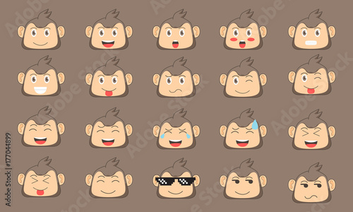 Fototapeta Naklejka Na Ścianę i Meble -  Monkey Emoji