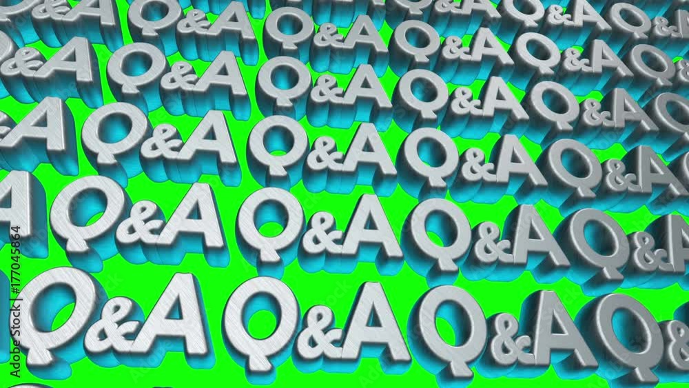 Questions and answers concept blank Q and A text floating on screen. 3D Loop Video available in 4K FullHD and HD render footage Questions and answers concept blank Q and A text floating on screen. 3D Loop Video available in 4K FullHD and HD render footage