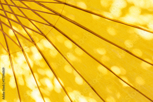 Yellow sunshade under the sun
