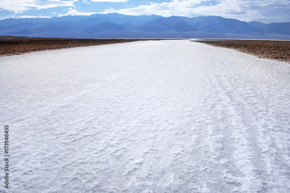 Salty path at Badwater Basin (Death Valley National Park), California, USA